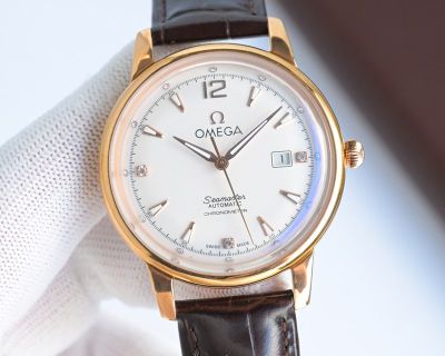 Omega Seamaster 42mm 9015 Movement 28800/H Italian Cowhide Strap Watch